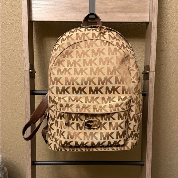 Michael Kors Signature Tan and Brown Backpack main image 5